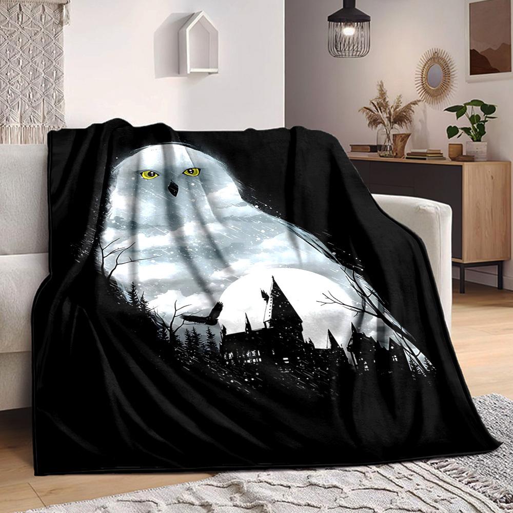 1pc Harry Potter Flannel Throw Blanket - HD Printed Lightweight Soft Warm All-Season Blanket for Sofa, Bed, Travel, Camping 013