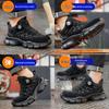 Men's Lightweight Safety Work Shoes - Anti-Smash, Anti-Puncture, Shock-Absorbing, Breathable, Soft Sole, Mid-Top Labor Protection.