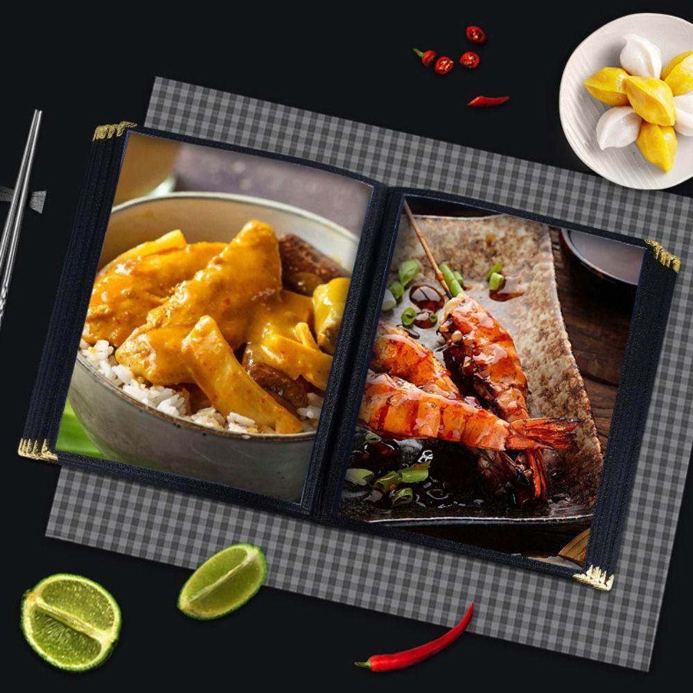 Foldable Recipe Book Cover PVC Menu Paper Holder Waterproof Menu Cover  For Kitchen