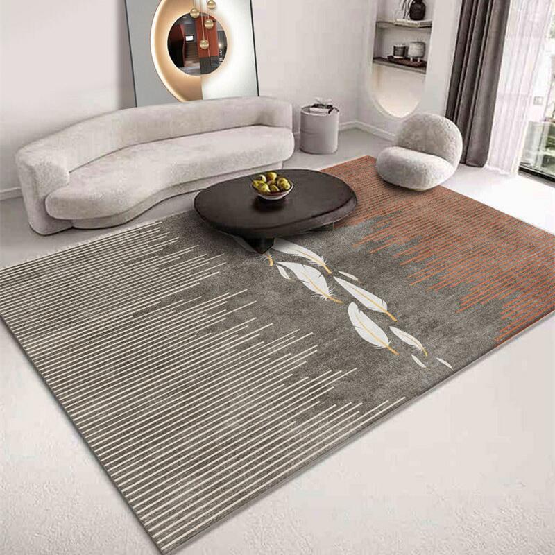 Modern Light Luxury Living Room Carpet Home Decoration Sofa Coffee Table Rug Crystal Velvet Bedroom Bedside Rugs Non-slip Mat
