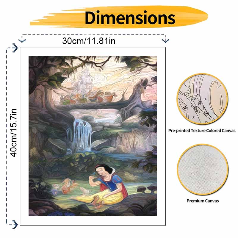 Disney Snow White Seven Dwarfs digital oil painting diy handpainted coloring painting home decoration gift wall art 130 characters!