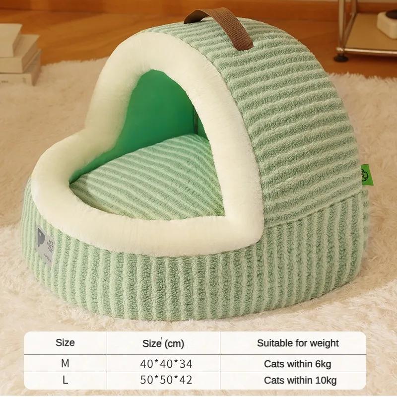 

Палатка для домашних животных-пещера-кровать для кошек, маленьких собак, самосогревающаяся палатка-кровать для кошек, хижина для кошек, удобная спальная кровать для домашних животных, складная, съемная, моющаяся M 40 x 40 x 34cm светло-зеленый