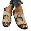 Women’s Slip On Buckle Strap Flat Sandals Open Toe Summer Slides Casual One Band Beach Comfort Mule Sandal Shoes