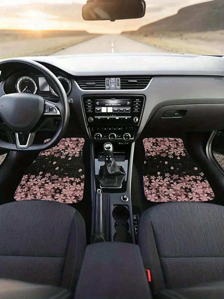 4pcs/Set Universal Car Front/Rear Foot Mats, All-Weather Fit For Cars, Crossovers And Trucks