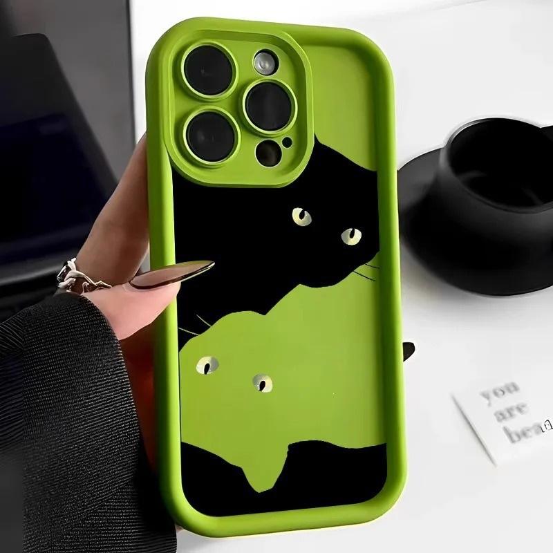 Fun Black Cat for iPhone15ProMax Mobile Phone Case Apple 14 Matte 13 Cute 12 Advanced Sense 11 Trendy