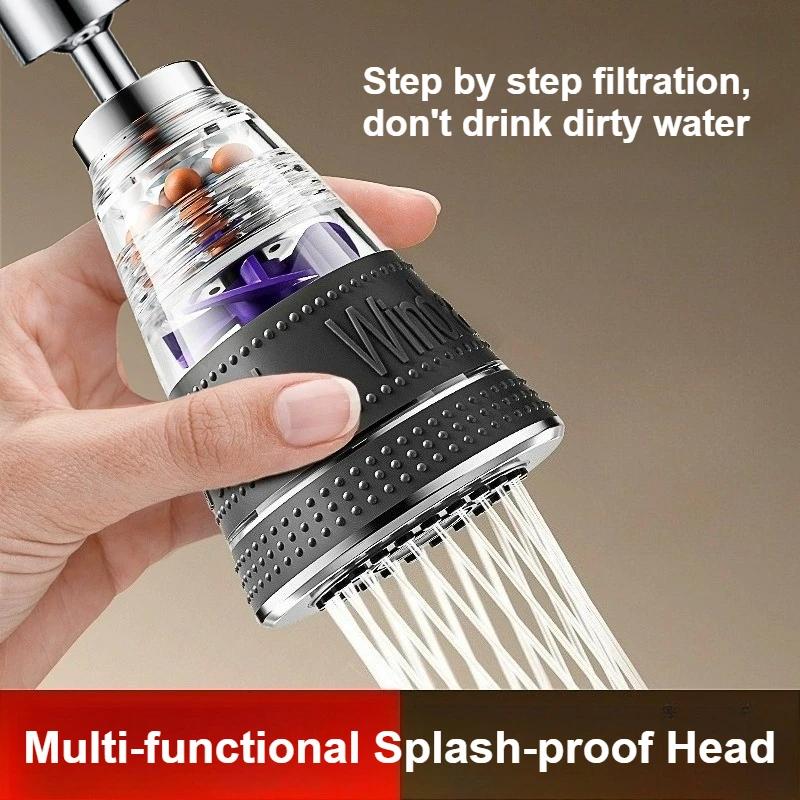 360 Degree Faucet Anti Splash Head Kitchen Water Saver Universal Rotating Bubbler Filter Nozzle Booster Nozzle Kitchen Tools