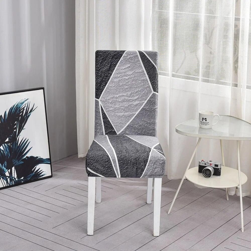 Spandex Wedding Chair Cover Lattice Floral Printed Seat Protector Slipcover for Hotel Banquet Housse De Chaise Dining Room Chair
