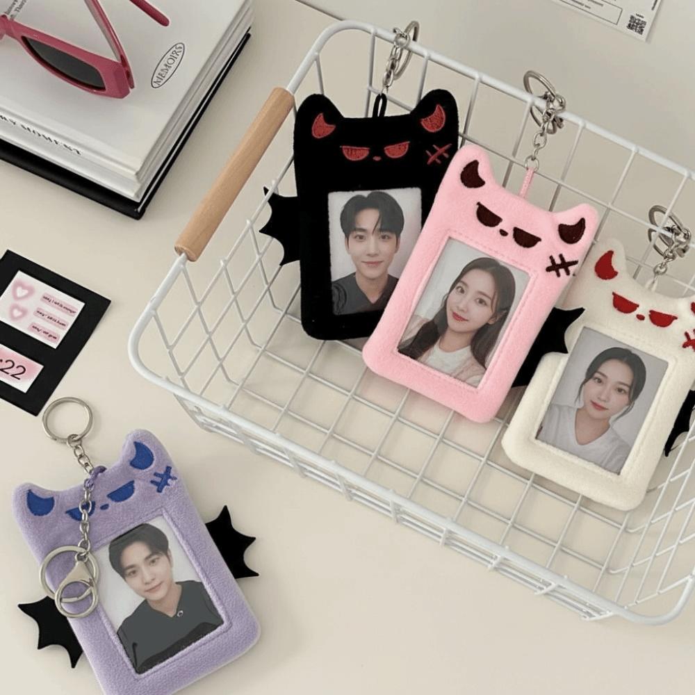 Bat Demon Cartoon Plush Photocard Holder Korean Style Photo Protective Case Student