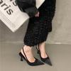 2025 New Summer Pointed Small Fragrant Wind Pointed Thin Heel High Heels French High Heel Bag Head Empty Sandals Women