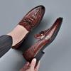 Business dress men's shoes with trousers leather shoes men's crocodile pattern foreign trade foot cover large size men's single shoes