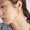 Natural Texture Hoop Earring Large Silver