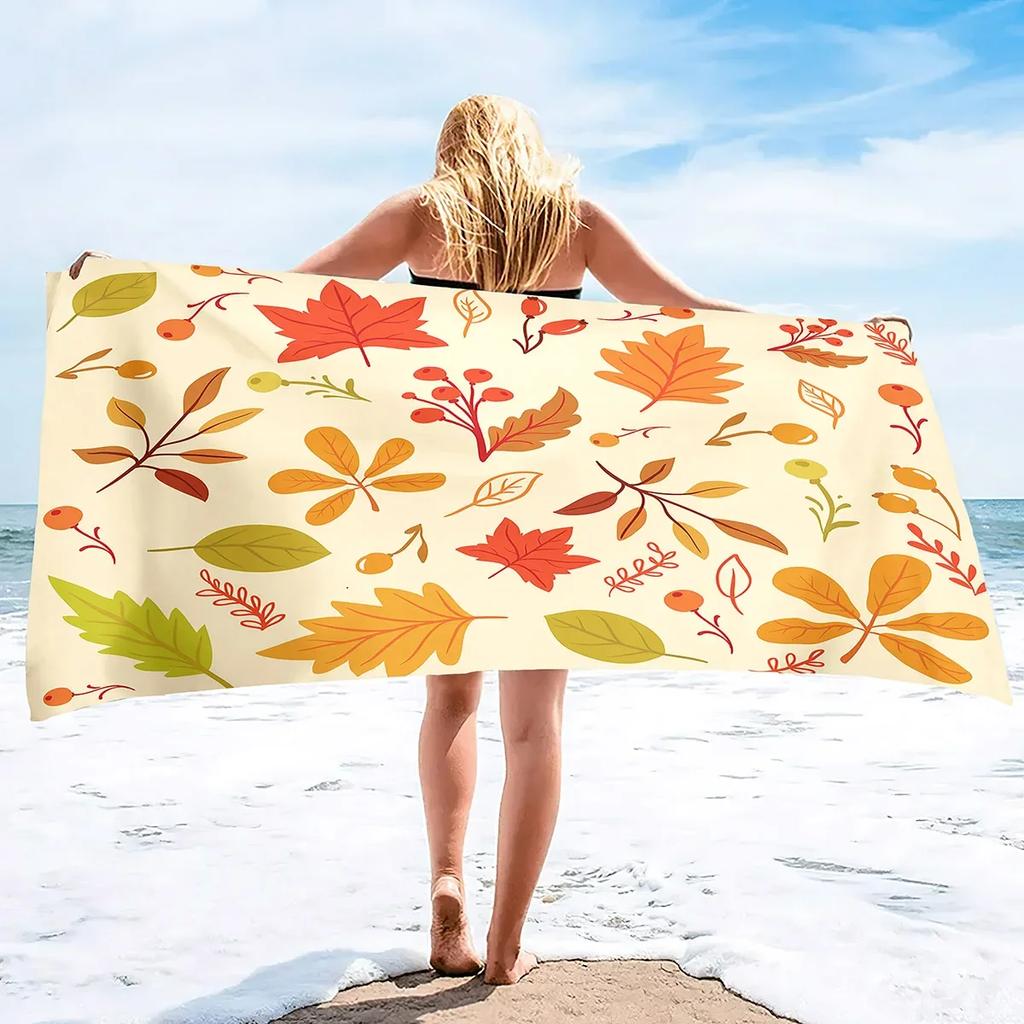 Red Maple Leaf Print Beach Towel Oversized Adults Sand Free Quick Dry Beach Towel Big Bath Towels Travel Accessories Large Towel