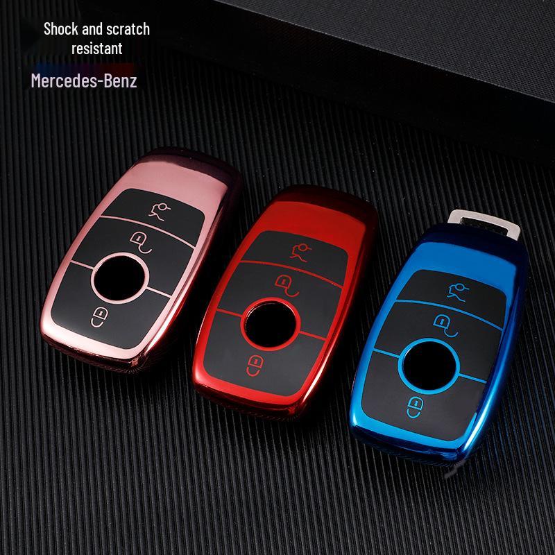 Mercedes-Benz E-Class TPU Key Case Cover for E300l E200l S320 LS450 - Full Protection Soft Rubber Key Bag