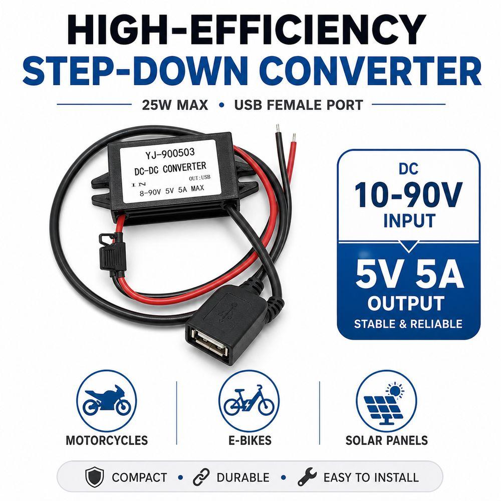 Single USB Port USB Power Converter Step Down Step Down Converter Electric Bike Accessories