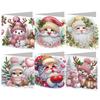 6PCS DIY Xmas Designs Diamond Painting Greeting Card Set Rhinestone Diamond Art Mosaic Postcards Congratulations Cards & Gifts
