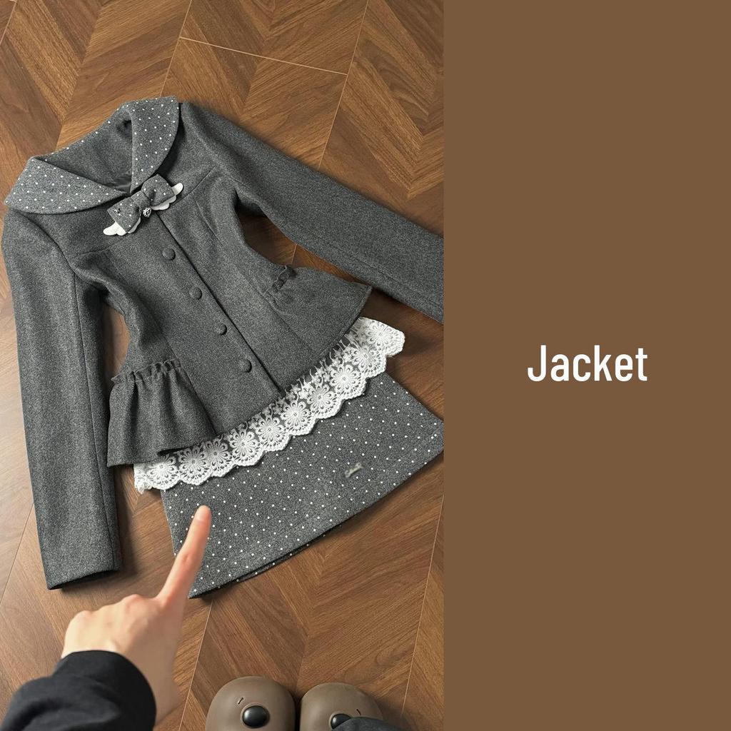Elegant Miu-Inspired Autumn/Winter 2026 Women's Dress: Korean-Style Rich Girl Ensemble, Complete Set