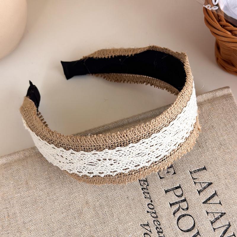 Bohemian Straw Wide-Brimmed Headband for Women - Vacation Style Hair Accessory