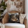1Pc Lazy Tabby Cat Lounging Printed Throw Pillow Cover, Suitable For Sofa, Bedroom, Living Room,A Healing Gift For Cat Lovers.
