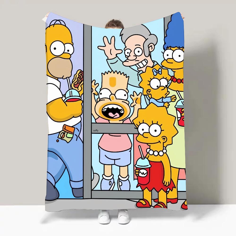 Cartoon-S-Simpsons-Cartoon Blanket Design Lightweight For Dorms, Naps, Living Room, Office,Sofa,All-Season