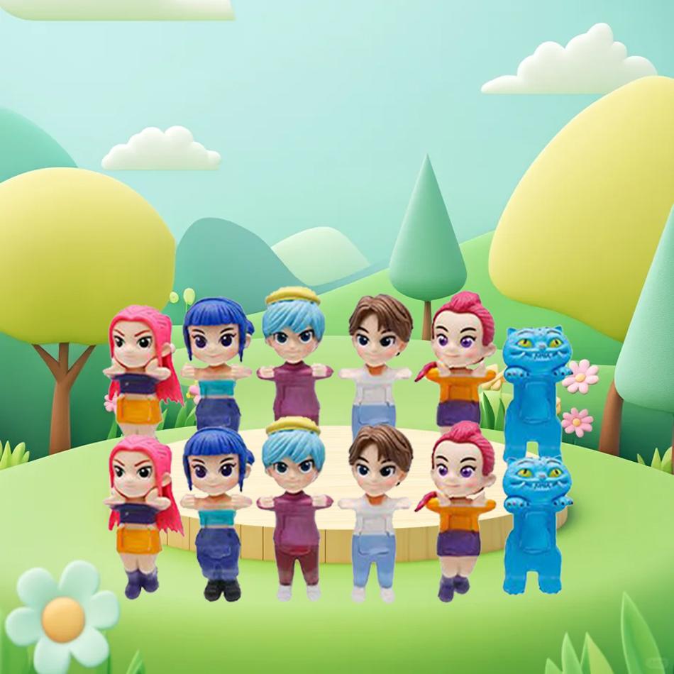 Figura de Anime Kpop Cazadores de Demonios Serie Caja Sorpresa PVC Dibujo Animado Mini Modelo Juguete Muñeca Decoración de Escritorio Niño Regalo Sorpresa de Navidad