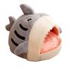 Dog bed kennel cat bed winter Internet celebrity warm semi-enclosed shark cat bed mat pet supplies cat house wholesale shark den blue S(40*40*32)