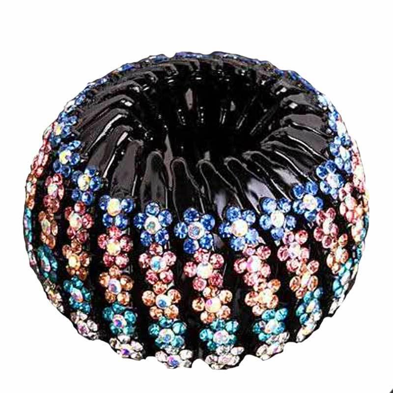 "Elegant Rhinestone Hair Clip & Ponytail Holder - Bird's Nest Design"