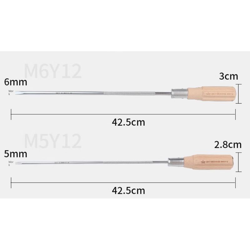 Sky Seam Screwdriver Wooden Handle 10-Inch 12-Inch One-Word Magnetic Tapping Knife Sewing Machine Special Screwdriver