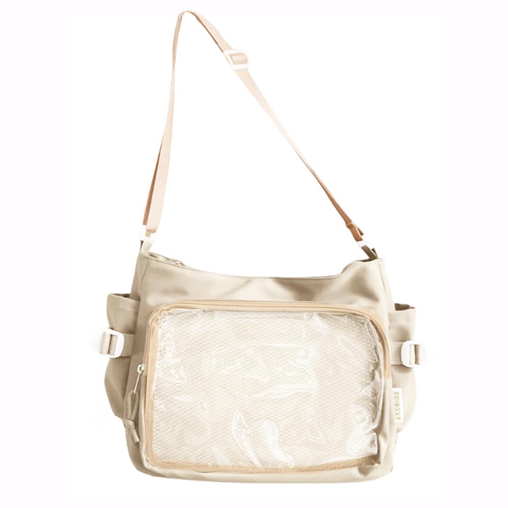 

HOT Y2k Harajuku Shoulder Bag Women Ita Bag Japanese Shoulder Purse with Clear Window College Crossbody Bag Tote Shoulder Bags бежевый