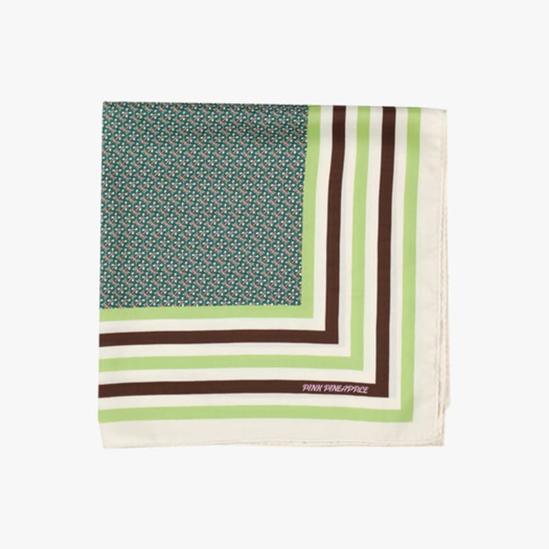 PINK PINEAPPLE PASTEL CLOVER SCARF_GREEN