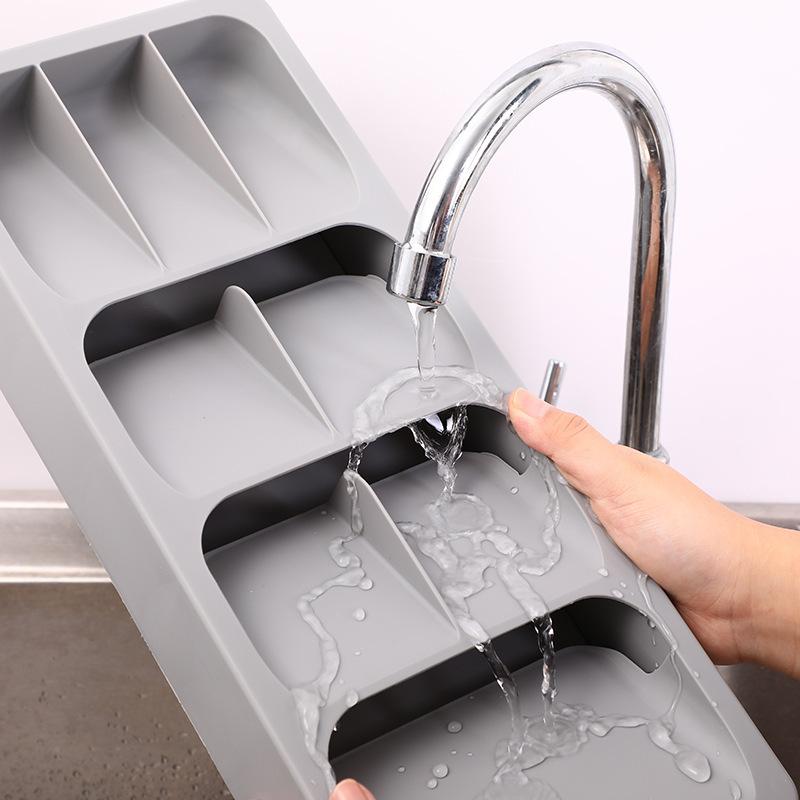 Adjustable Kitchen Drawer Shelf Expandable Storage Rack Cutlery Utensil Organizer with Dividers for Kitchen Utensils Spatulas