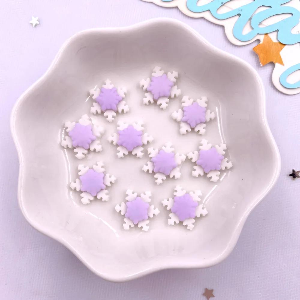 20pcs Resin Mini Colorful Painted Christmas Snowman Tree Santa Claus Deer Snowflower Bow Flatback Figurines DIY Scrapbook Crafts