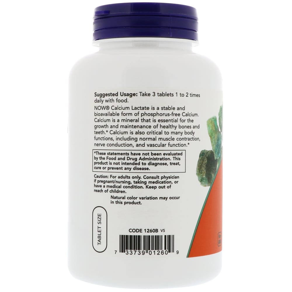 Now Foods Calcium Lactate 250 Tablets