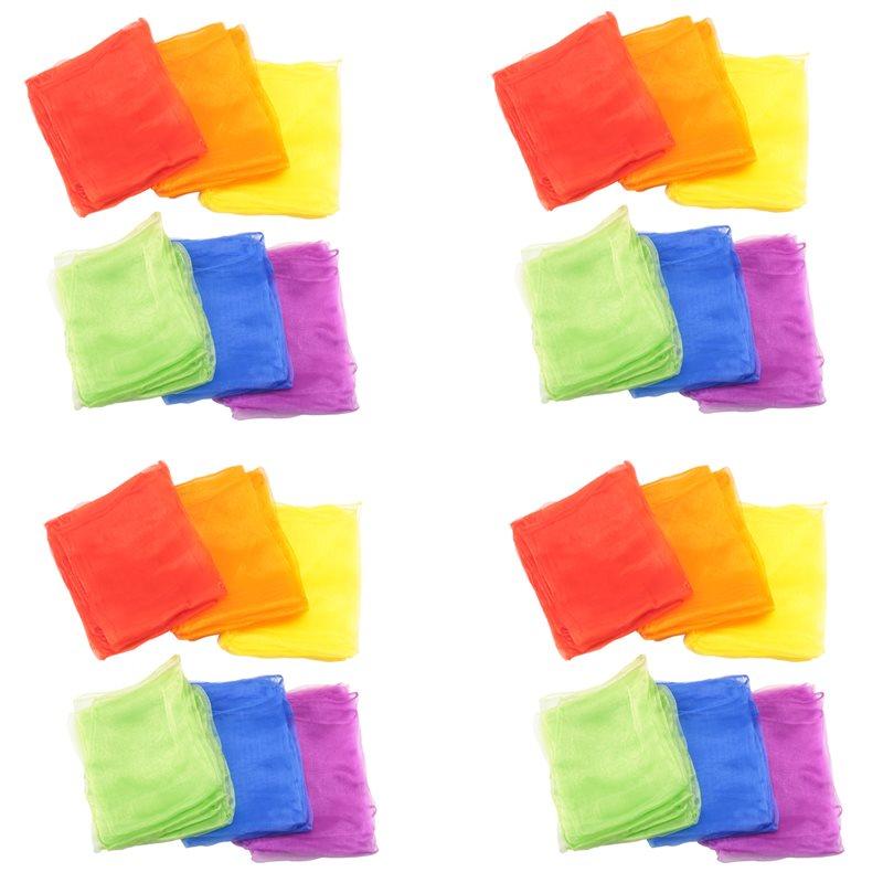 A71Z 24 szt. Chusty do żonglowania dla dzieci, Chusty do tańca i muzyki, Chusty do ruchu, Chusty rytmiczne dla dzieci, Ruch