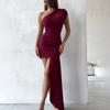 Summer New Streamer Pleated Short Skirt Sexy Spice Girl Single Shoulder Sleeveless Hip Wrap Dress