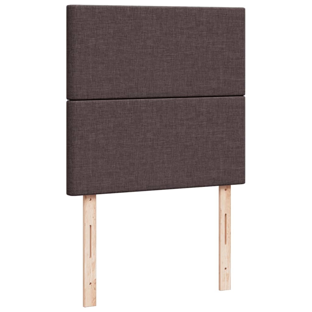 Box Spring Bed with Mattress Dark Brown 90 x 190 cm Fabric