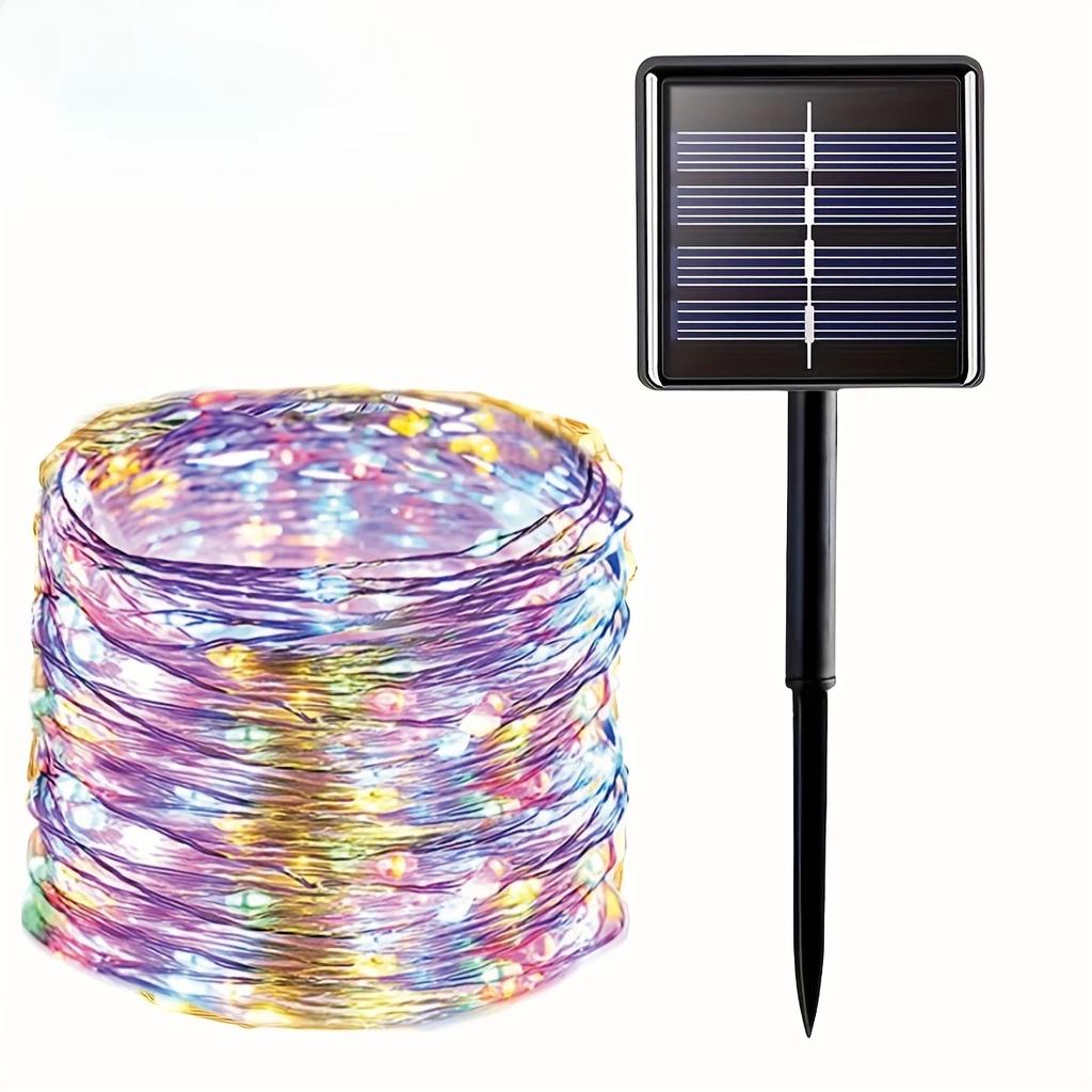 Solar LED Fairy String Lights Waterproof Copper Wire Garden Patio Christmas Decoration With 8 Modes