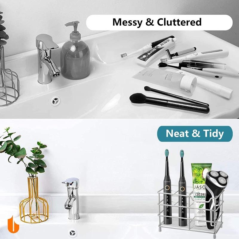 Stainless Steel Toothpaste Holder 5 Slots Toothbrush Holder for Bathroom Space-saving Bathroom Accessories Storage Box