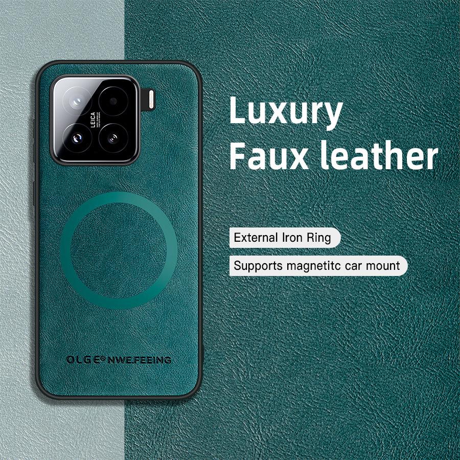 For Xiaomi 15 Deksel Magnetisk Støtsikkert Deksel For Xiaomi 15 12T Pro Funda For Xiaomi 14T Pro Vintage Klassiske Skinntelefonskall