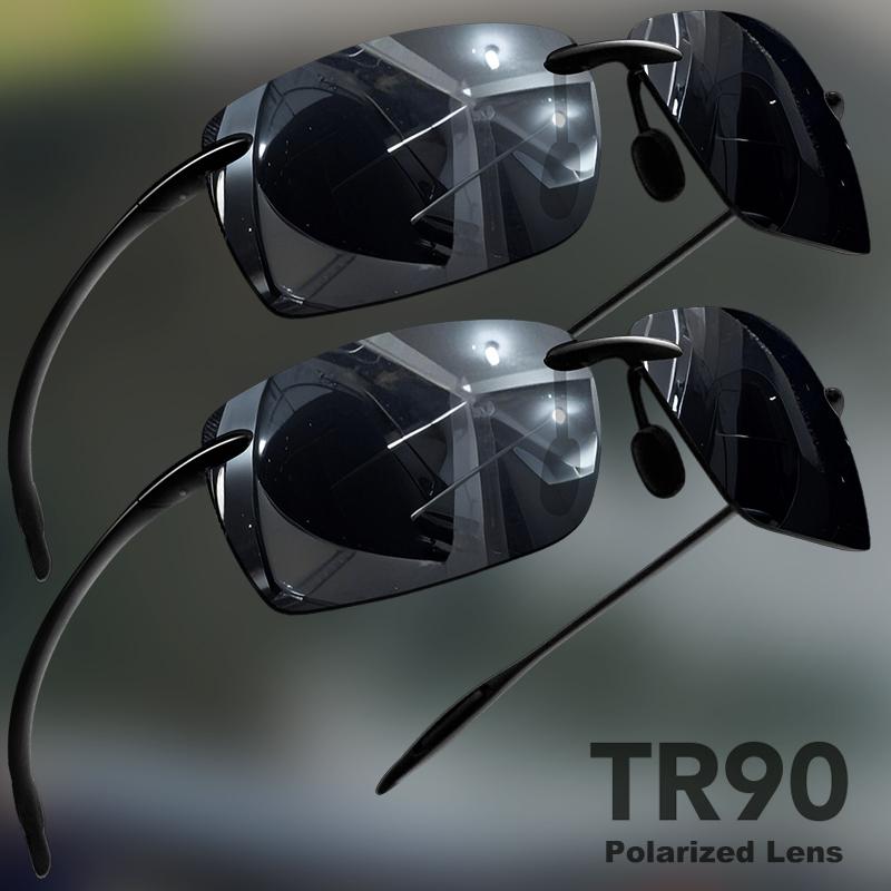 1PCS/2PCS TR90 Ultralight Polarized Sunglasses Men Brand Rimless Frame Driving Mirror Shades Sports Fishing Baseball Eyewear
