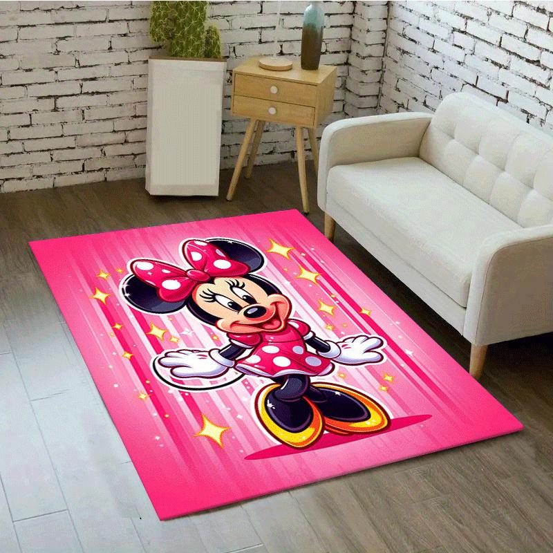 1pc Minnie Pattern Area Rug Soft Flannel Floor Mat for Living Room,Office,Bedroom and Carpet,Sofa Coffee Table Floor Mat