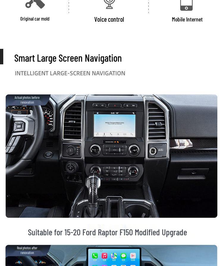Ford Raptor F150 Android Smart Navigation Touchscreen with CarPlay