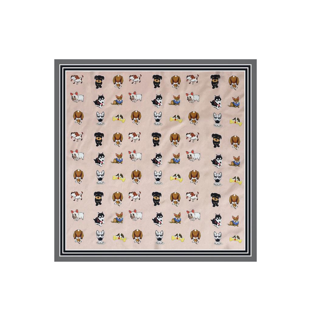 Spring New Silk Scarf 71 Square Scarf Wholesale Neck Small Scarf Puppy Printing Silk Scarf High-end Women's Thin