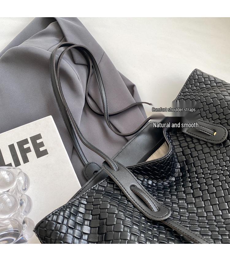 2025 Módní retro dámská pletená taška tote a kabelka přes rameno s velkou kapacitou