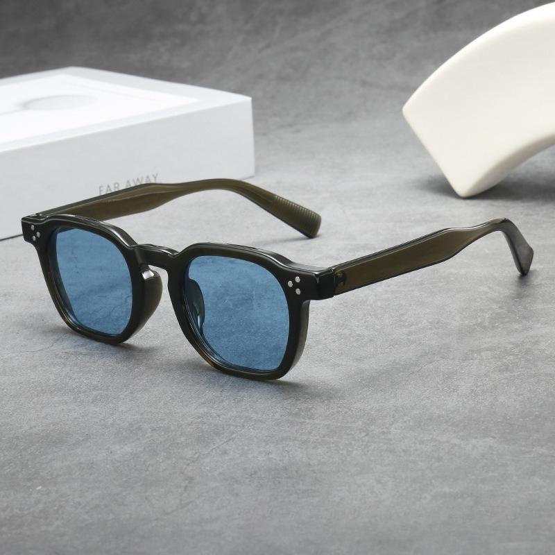 Ρετρό Τετράγωνα Ανδρικά Γυαλιά Ηλίου με Καρφιά Αποχρώσεις Εξωτερικού Χώρου UV400 Μόδα Γυναικεία Πράσινα Γυαλιά Ηλίου για Αντηλιακή Προστασία Ταξίδια Ποδηλασία