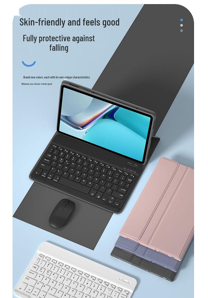 Compatible with Xiaomi 7 Pro/8 Tablets: Leather Case & Detachable Seven-Color Backlit Bluetooth Keyboard Protective Shell.