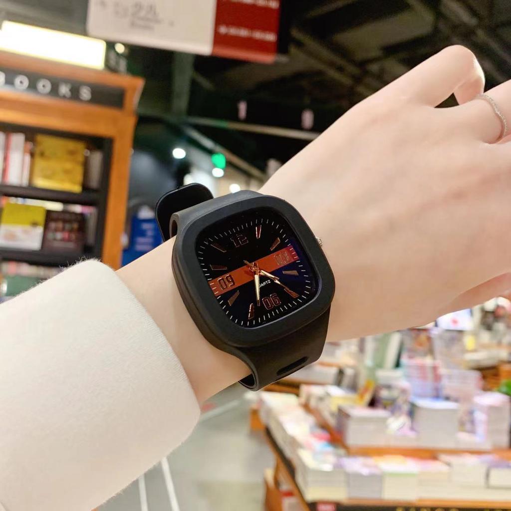 Fashion Women Watches Big Square Ladies Quartz Watch Women's Wristwatch Waterproof Silicone Strap Casual Female Clock Watch