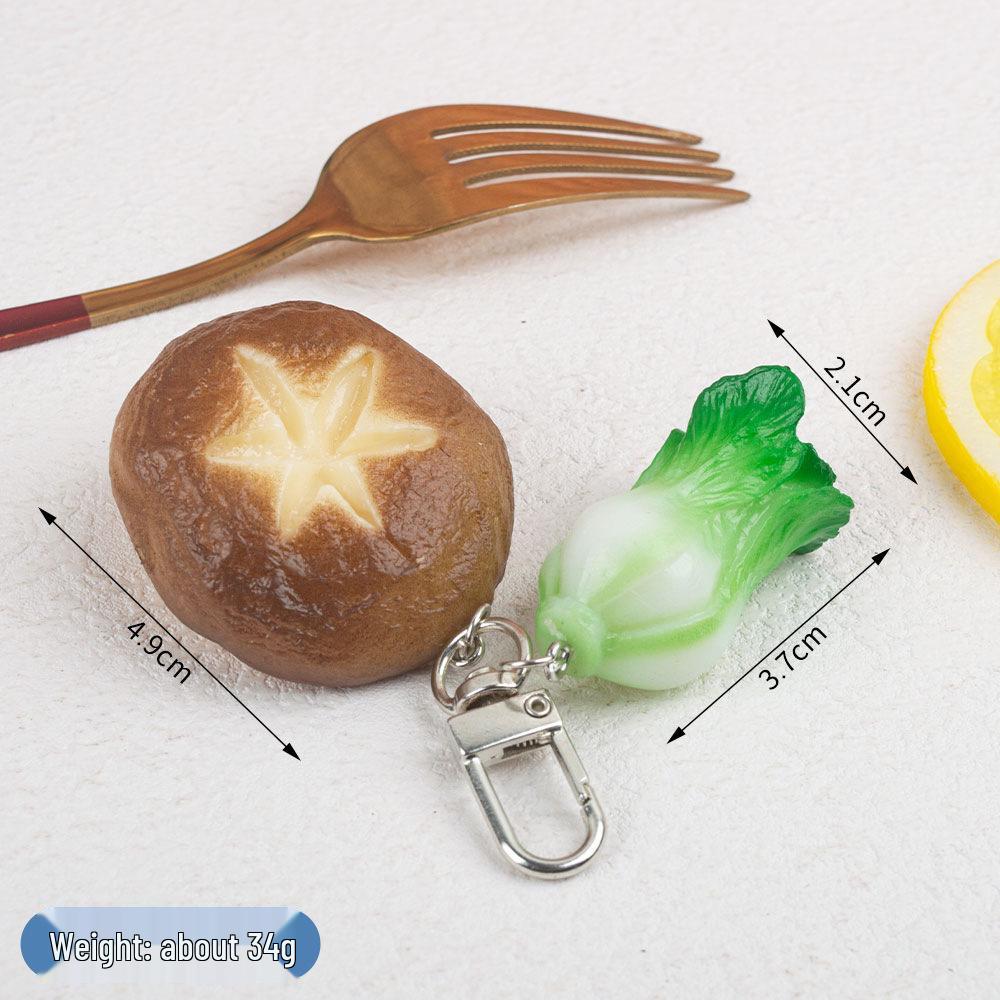 Miniature Food Keychain: Fruit, Vegetable & Beef DIY Backpack Pendant Toy