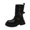 British Martin boots women's new autumn retro women's shoes Maillard brown boots platform black short boots