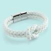 Leather Bracelet for Women 18cm Light Blue Jewelry Box Authentic Decorative Arm Chain Girlfriend Gifts Sister Wife Couple Infinity Mother Lover