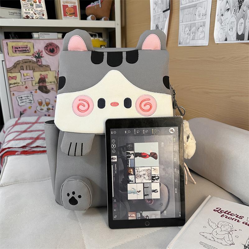 Cartoon Cat Pattern Color Contrast Large Capacity Multi-Function Backpack